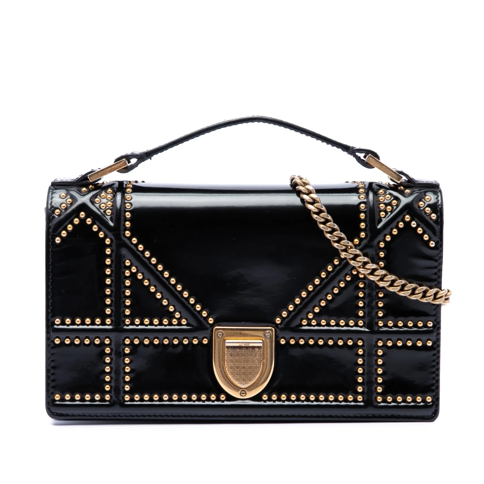 Dior — Studded Diorama Top Handle Wallet on Chain — Handbag — resale