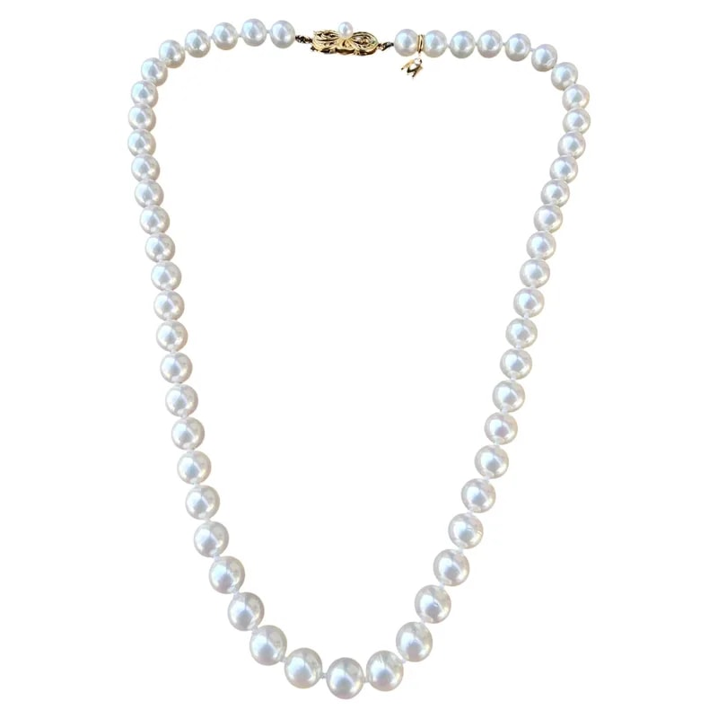 Mikimoto — Mikimoto Strand , 18K Yellow Gold, 6.5 To 7mm Akoya, Box & Paper — Jewelry — resale