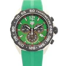 Tag Heuer — Tag Heuer Formula 1 CAZ101AP 43mm Steel Green Dial Quartz Chronograph Box #KN553 — Watch — resale