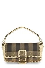 Fendi — Fendi Pequin Convertible Baguette Medium — Handbag — resale