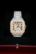Cartier — Cartier Santos XL Two-Tone – Full Bustdown – CVD Lab Diamonds — Watch — resale