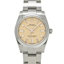 Rolex — Rolex Oyster Perpetual 34 124200 34mm Stainless Steel Beige #WW6375 — Watch — resale
