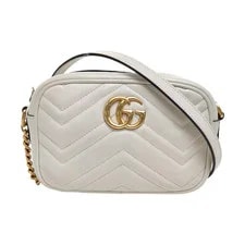 Gucci — Gucci Authentic GG Marmont Chain 18*12*6cm Cowhide — Handbag — resale