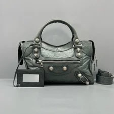 Balenciaga — Balenciaga City Medium Motorcycle Crackled Dark — Handbag — resale
