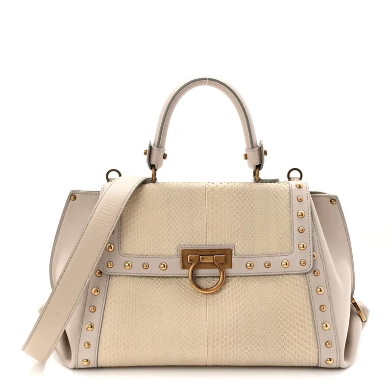Salvatore Ferragamo — Studded Medium Sofia Satchel — Handbag — resale