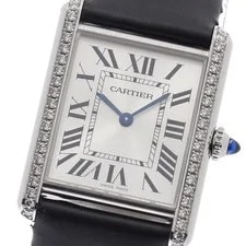 Cartier — Cartier Tank Mast LM W4TA0017 Diamond Bezel Silver Dial Quartz Boy's_966431 — Watch — resale