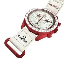 Omega — Omega × Swatch "Mission To Mars" SO33R100 Bioceramic White X Red Boxed — Watch — resale
