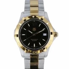 Tag Heuer — TAG Heuer Aquaracer Date 300M WAF1123.BB0807 Stainless Silver Gold Bl — Watch — resale