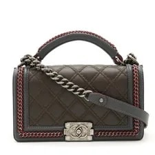 Chanel — Chanel Boy Top Handle Flap Chain 2WAY Dark Kh — Handbag — resale