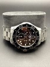 TAG Heuer — TAG Heuer Aquaracer Quartz Chronograph Black Dial 300m Diver Steel Bracelet — Watch — resale