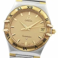 Omega — Omega Constellation 1312.10 Gold Quartz SS Date Half Bar — Watch — resale