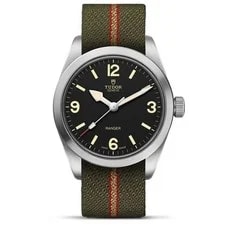 Tudor — Tudor Ranger 39mm Black Dial Green Fabric Strap Steel M79930-0003 — Watch — resale