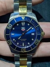 Tag — TAG Heu Er Aquaracer 300M Gold Steel Sapphire Crystal Blue Dial Wrist 18cm — Watch — resale