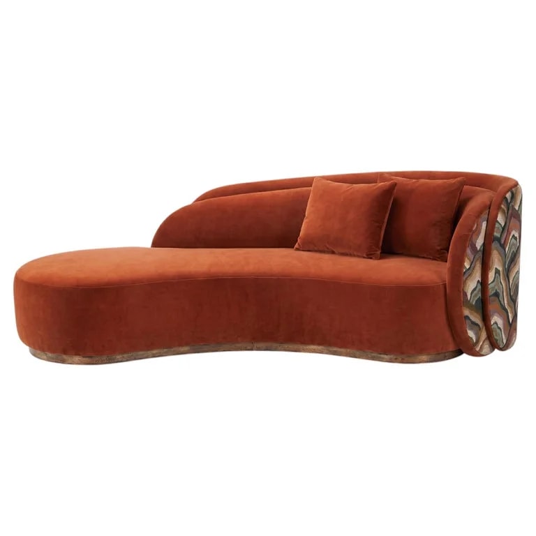 Jaeger-LeCoultre — Contemporary Curved Chaise With Layered Back and Plinth Base — Furniture — resale