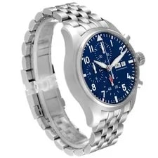 IWC — New IWC Pilots Chronograph Stainless Steel Automatic 41 Mm Blue IW388102 — Watch — resale