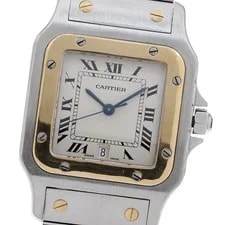 Cartier — Cartier Santos GalbeeLM W20011C4 Date YG Bezel Beige Dial Quartz 's_969440 — Watch — resale