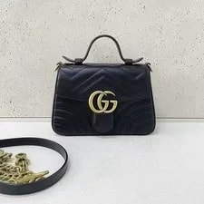 Gucci — Gucci GG Marmont Small Chevron Top‑Handle — Handbag — resale