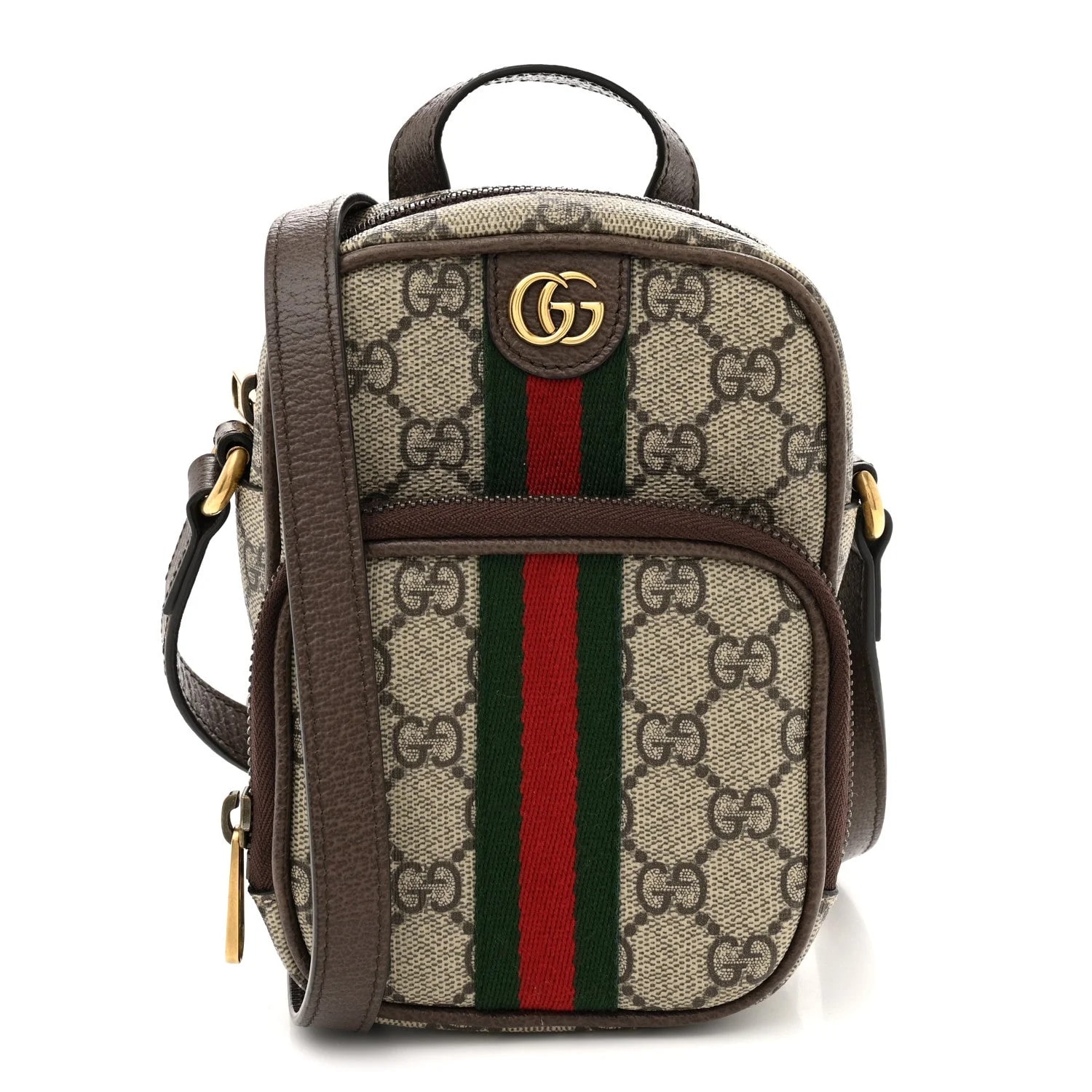 Gucci — Web Mini Ophidia Double Zip Messenger New Acero — Handbag — resale
