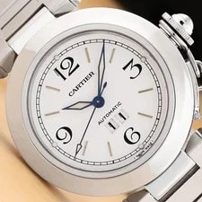 Cartier — Cartier Pasha C BIG Date W31044M7 35MM White Stainless Steel — Watch — resale