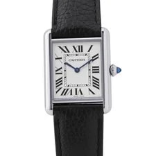 Cartier — Cartier Tank Must LM 33.7mm 25.5mm Stainless Steel/Leather Silver Dial WST... — Watch — resale