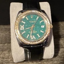 Tudor — Tudor Self Winding Green Dial Roman Numerals With Diamond Bezel. — Watch — resale