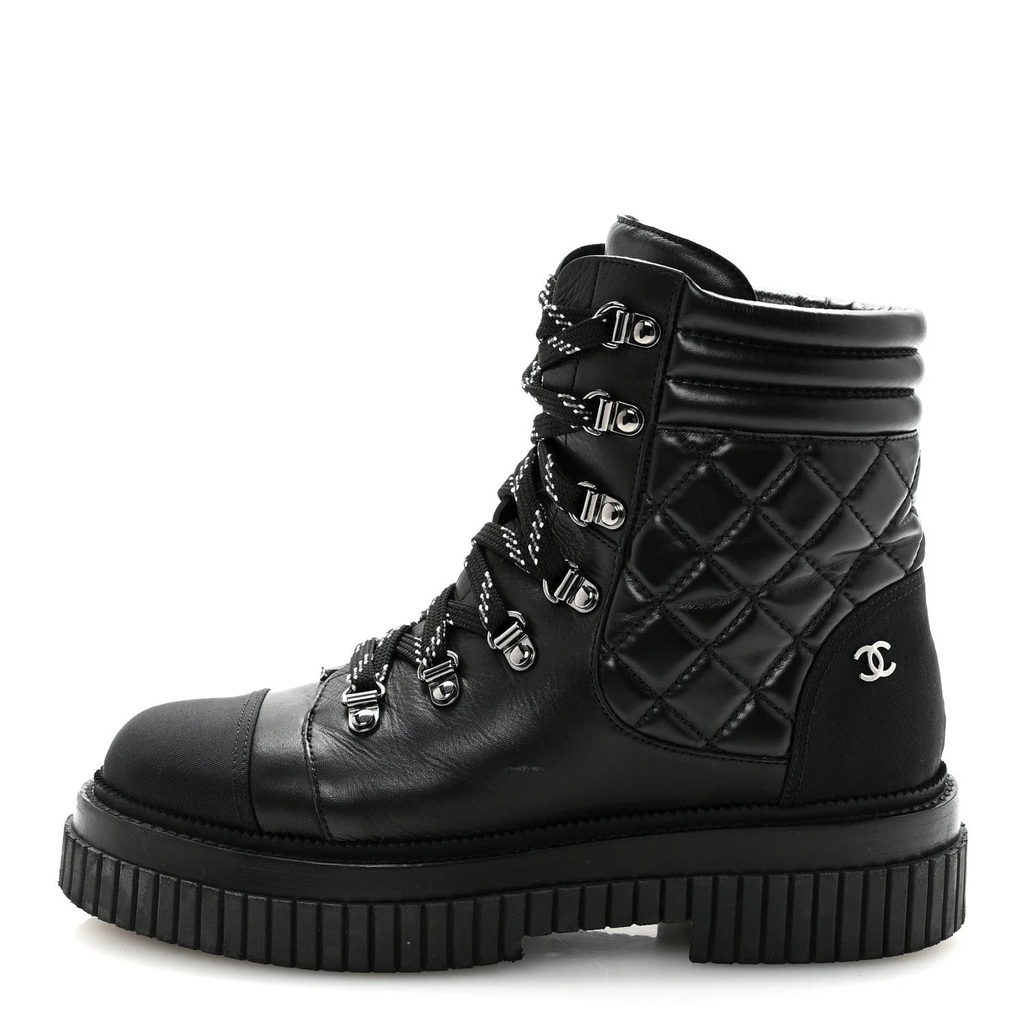 Chanel — Grosgrain Lace Up 38.5 — Designer Shoe — resale