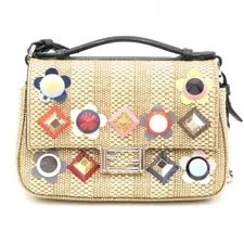 Fendi — Fendi Double Micro Baguette Floral Appliqué Chain Strap — Handbag — resale