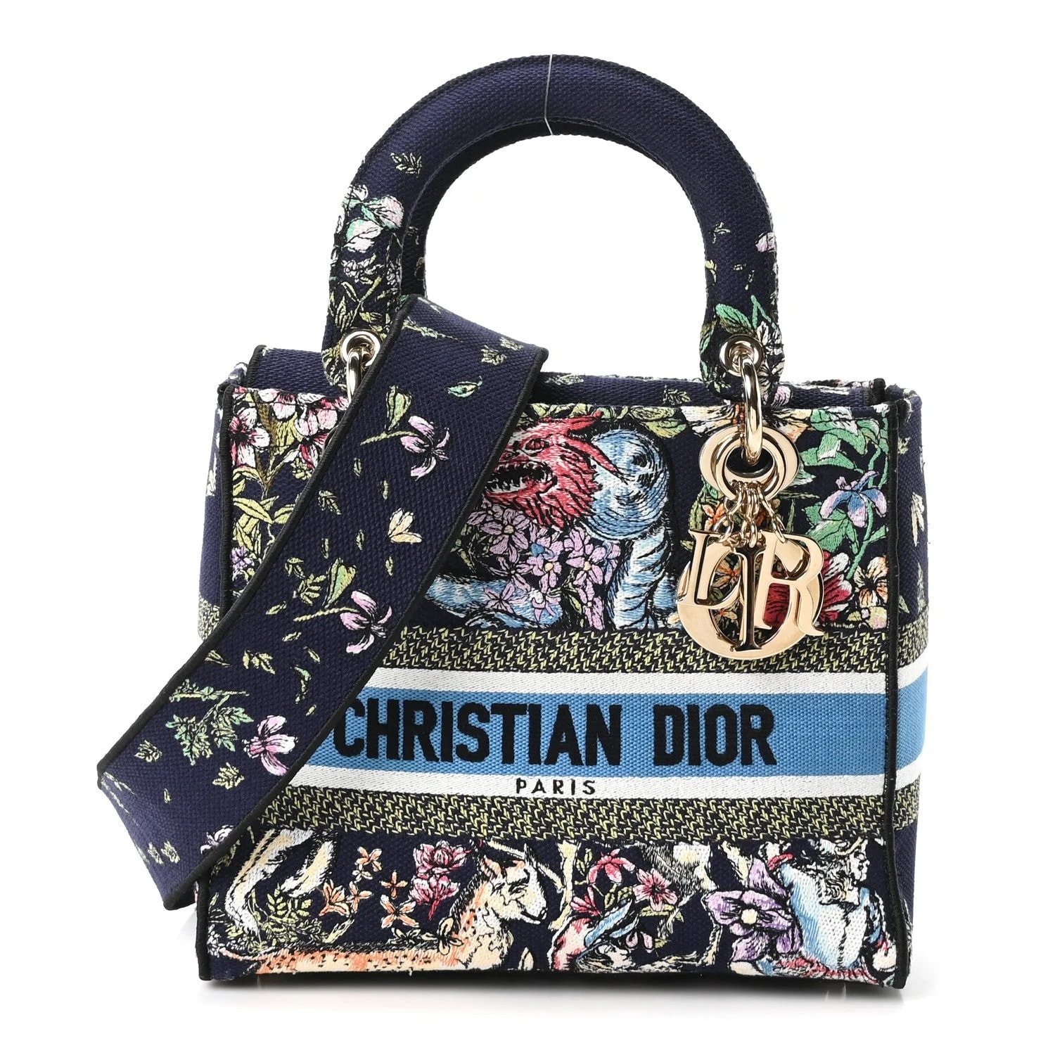 Dior — D-Constellation Embroidered Medium Lady D-Lite — Handbag — resale