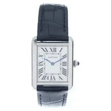 Cartier — Cartier Tank Solo SM Silver Dial SS×Leather QZ Stainless Quartz W1018255 64 — Watch — resale