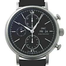 IWC — IWC Portofino Chronograph IW391029 Black Dial Stainless Steel — Watch — resale