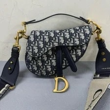 Dior — Dior Saddle Embroidered Monogram Print Magnetic Buckle - Excellent #AOFD0T — Handbag — resale