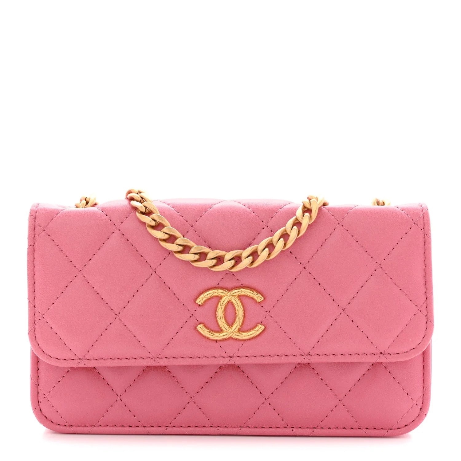 Chanel — Pillow Crush Flap Phone Holder With Chain — Handbag — resale