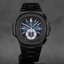 Patek Philippe — Patek Philippe Nautilus 5980/1A Black DLC ‘Stealth’ Blue Dial Chronograph — Watch — resale