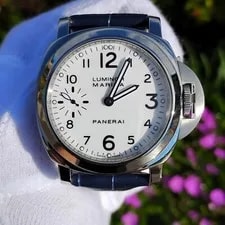 Panerai — Panerai Luminor Marina White Blue Leather Strap - PAM00113 — Watch — resale