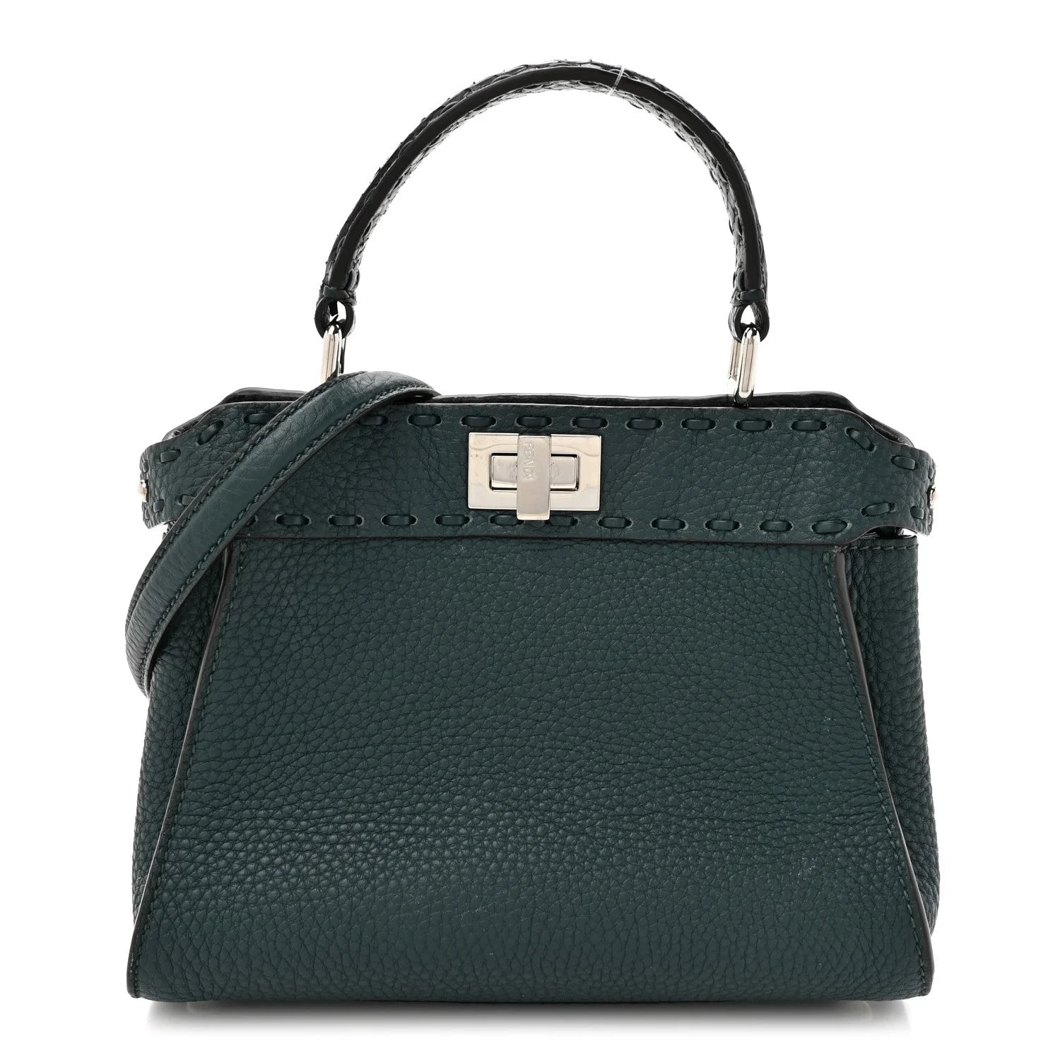 Fendi — Cuoio Roma Sellerissima Sintetica Tape Stitch Mini Peekaboo Iconic Satchel — Handbag — resale