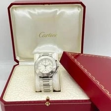 Cartier — Cartier Chronoscaph 2424 Quartz White Dial — Watch — resale