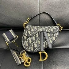 Dior — Dior Saddle Embroidered Monogram Print Magnetic Buckle - Excellent #BQHGW9 — Handbag — resale