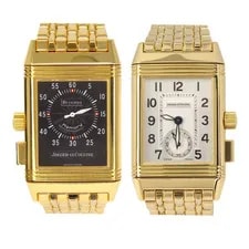 Jaeger-LeCoultre — Jaeger-LeCoultre Reverso Memory 18K Yellow Gold Manual Wind Silver/Black Dial — Watch — resale