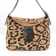Fendi — Fendi Pony Hair Mamma Baguette Leopard Pattern Auth #56895A — Handbag — resale