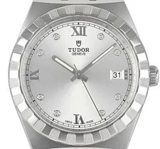 Tudor — Tudor Royal Automatic M28500-0002 38mm Silver Roman Dial Diamond Date — Watch — resale