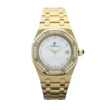 Audemars Piguet — Audemars Piguet Royal Oak Lady 67601BA 33mm MOP Yellow Gold Diamond Quartz — Watch — resale