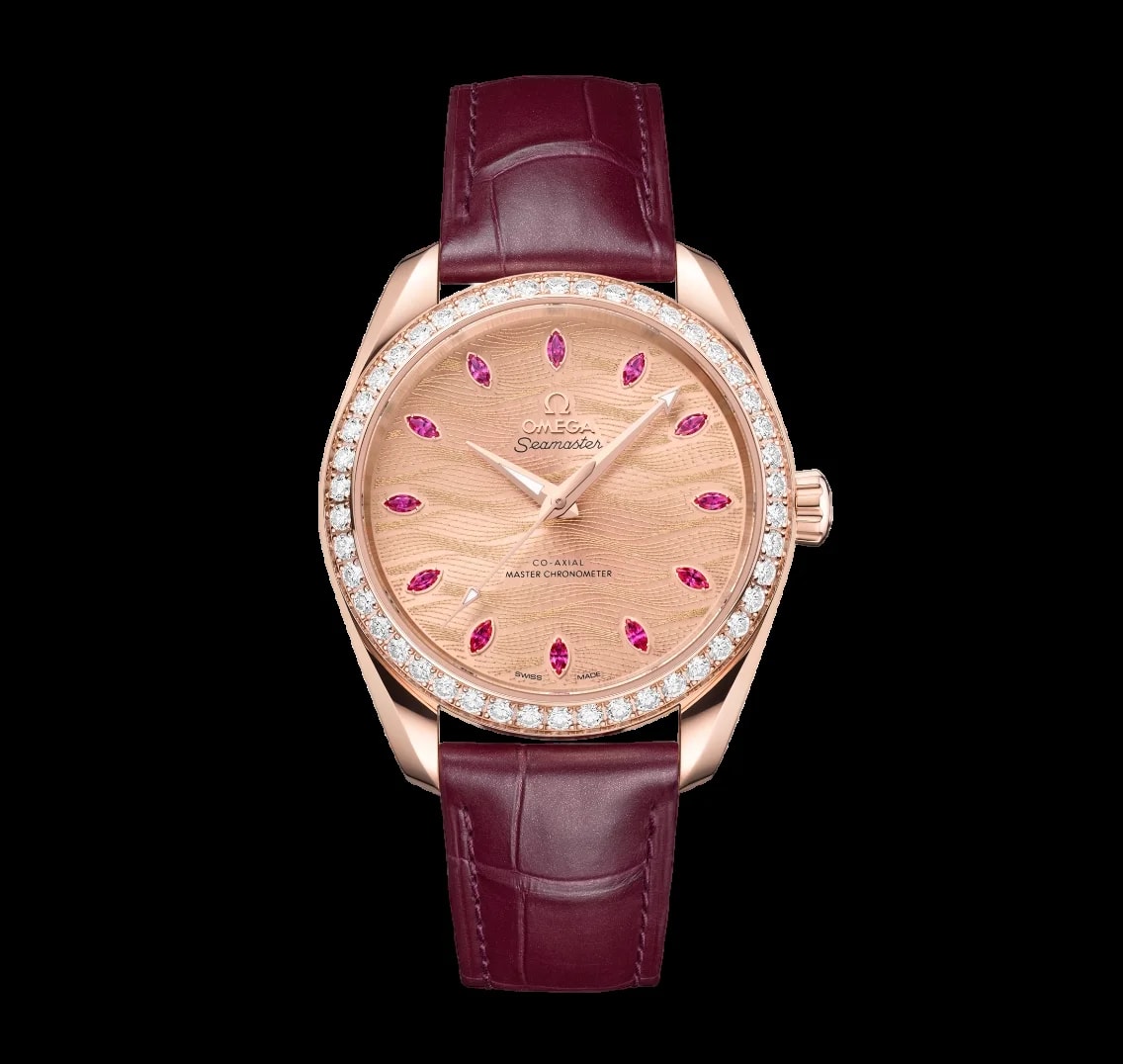 Worldofluxuryus — Omega Seamaster Aqua Terra Chronometer 18K Sedna™ Gold & Diamonds — Watch — resale