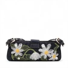 Fendi — Auth Fendi Mamma Baguette Floral Daisy Lace — Handbag — resale