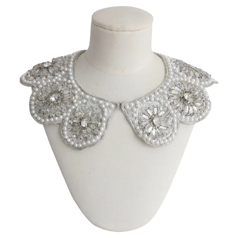 Vintage 1960s Silver Beaded Collar — Designer Shoe — resale