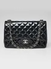 Chanel — Chanel Dark Quilted Classic Double Flap — Handbag — resale