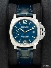 Panerai — 2021 Panerai Luminor Marina Quaranta 40mm PAM01270 Stainless Steel Blue Dial — Watch — resale