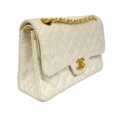 Chanel — 6fd6099 Chanel Matelass W Flap W Chain White Gold — Handbag — resale