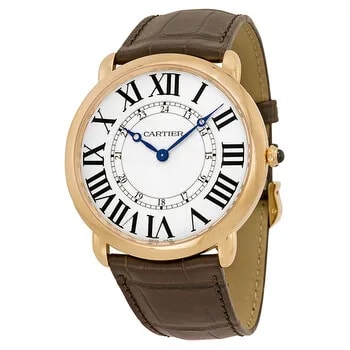 Cartier — Ronde Louis Cartier 18kt Rose Gold Silvered Flinque Dial W6801004 — Watch — resale