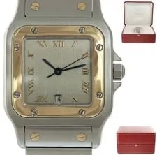 Cartier — Cartier Santos 18K Gold / Steel With Limited Edition Titanium Face — Watch — resale
