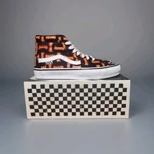 VANS — Vans X Thrasher Skate Sk8-Hi Allover Thrasher Logo Size 9 Flames — Sneaker — resale